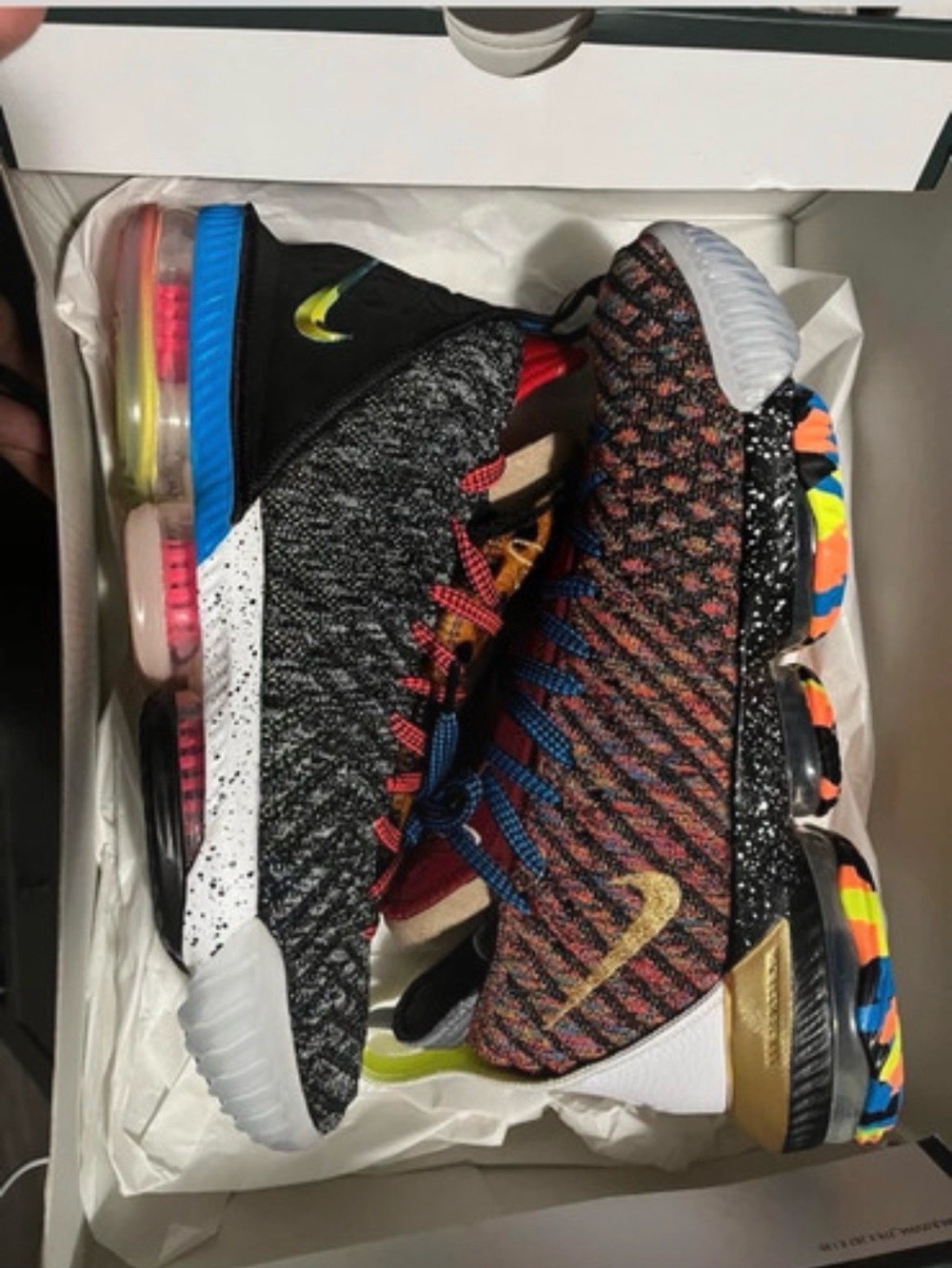 Nike Multicolor Athletic Basketball Shoes - Black/Gold/Blue/Red